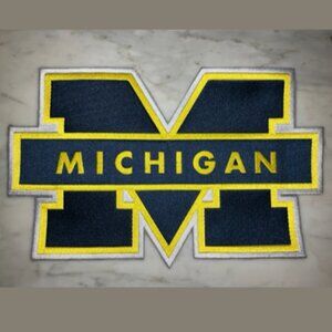 University of Michigan 100% embroidered huge back patch gold blue and white